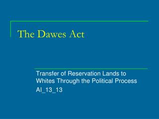 The Dawes Act