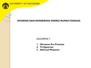 EFISIENSI DAN KONSERVASI ENERGI RUMAH TANGGA