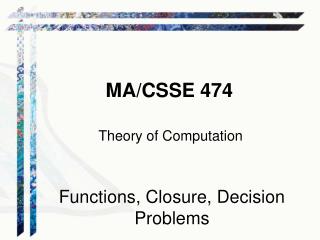 MA/CSSE 474