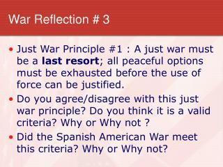 War Reflection # 3