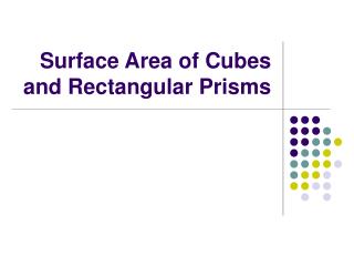 Surface Area of Cubes and Rectangular Prisms