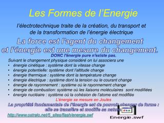 Les Formes de l’Energie