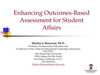 Enhancing Outcomes-Based Assessment for Student Affairs