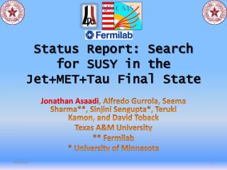 Status Report: Search for SUSY in the Jet+MET+Tau Final State