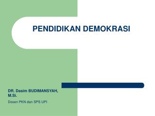 PENDIDIKAN DEMOKRASI