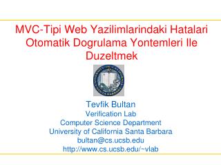 MVC-Tipi Web Yazilimlarindaki Hatalari Otomatik Dogrulama Yontemleri Ile Duzeltmek