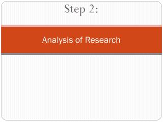 Analysis of Research