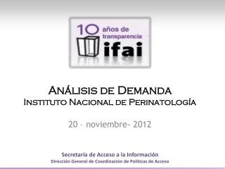 Análisis de Demanda Instituto Nacional de Perinatología