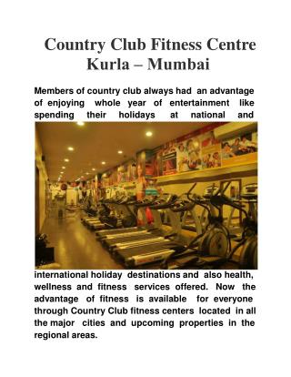 Country Club Fitness Centre Kurla – Mumbai