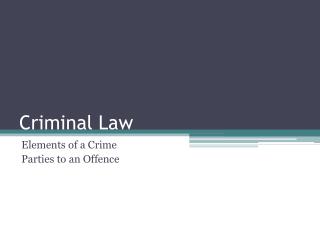 Criminal Law