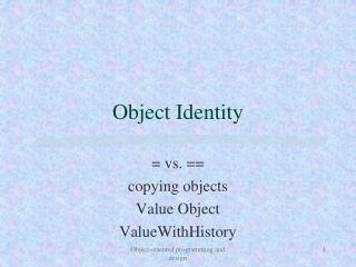 Object Identity