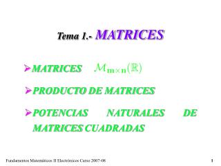 Tema 1.- MATRICES