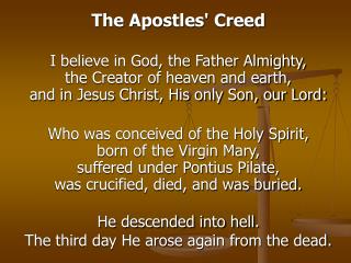 The Apostles' Creed