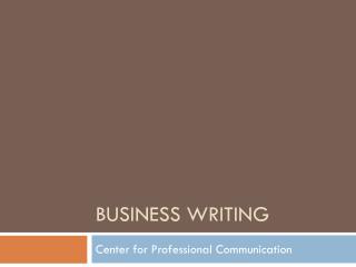 Business Writing