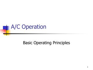 A/C Operation