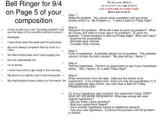Bell Ringer for 9/4 on Page 5 of your composition