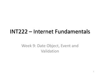 INT222 – Internet Fundamentals