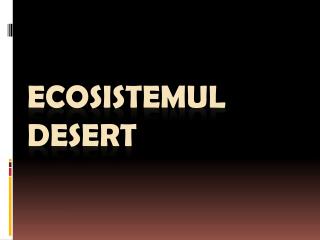 Ecosistemul Desert