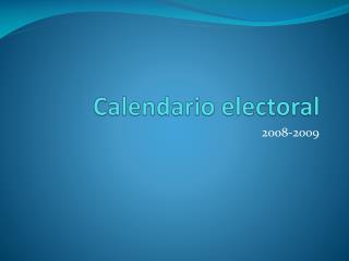 Calendario electoral