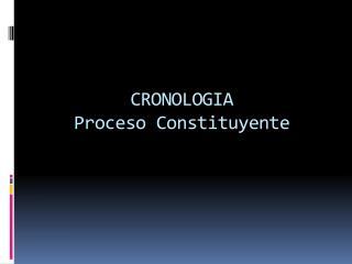 CRONOLOGIA Proceso Constituyente