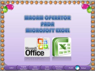 MACAM OPERATOR PADA MICROSOFT EXCEL