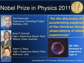 Nobel Prize in Physics 2011