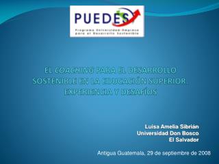 EL COACHING PARA EL DESARROLLO SOSTENIBLE EN LA EDUCACIÓN SUPERIOR. EXPERIENCIA Y DESAFÍOS