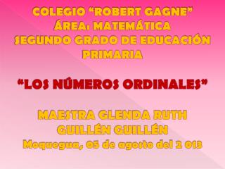 LOS NÚMEROS ORDINALES