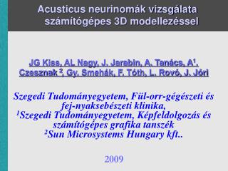 Acusticus neurinomák vizsgálata számítógépes 3D modellezéssel