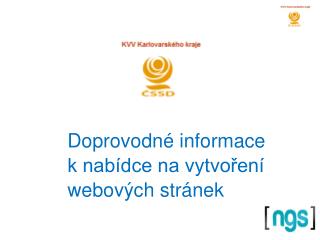 Doprovodné informace k nabídce na vytvoření webových stránek