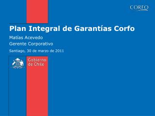 Plan Integral de Garantías Corfo