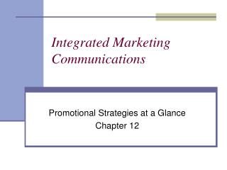 Integrated Marketing Communications