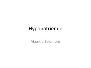 Hyponatriemie