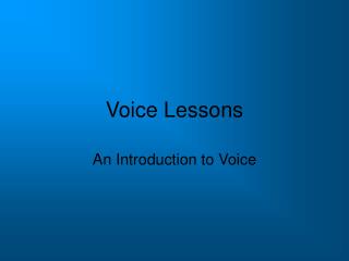 Voice Lessons