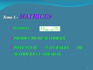 Tema 1.- MATRICES