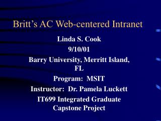 Britt’s AC Web-centered Intranet
