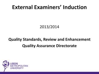 External Examiners’ Induction