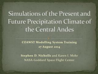 Simulations of the Present and Future Precipitation Climate of the Central Andes