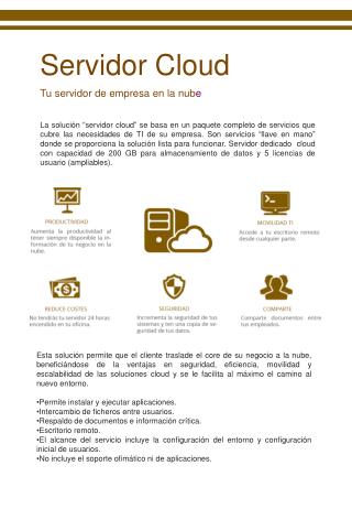 Tu servidor de empresa en la nub e