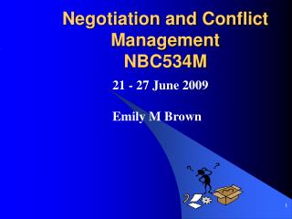 Negotiation and Conflict Management NBC534M