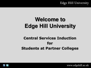 Welcome to Edge Hill University