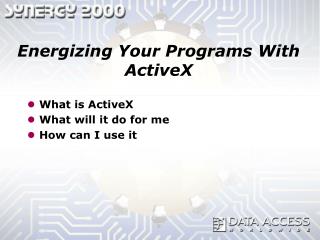 Energizing Your Programs With ActiveX