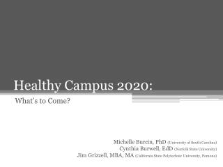 Healthy Campus 2020: