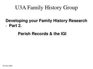U3A Family History Group