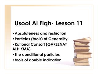 Usool Al Fiqh- Lesson 11