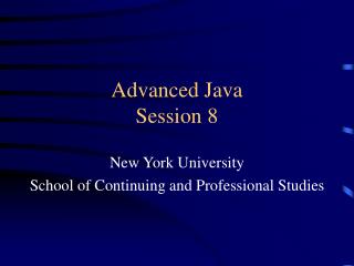 Advanced Java Session 8