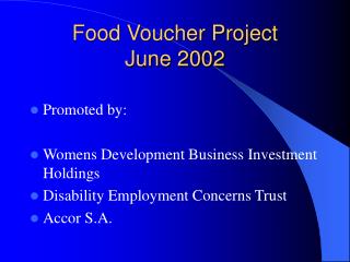 Food Voucher Project June 2002