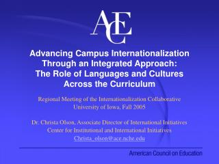 Regional Meeting of the Internationalization Collaborative University of Iowa, Fall 2005
