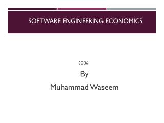 Software Engineering Economics