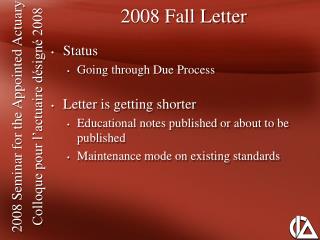 2008 Fall Letter